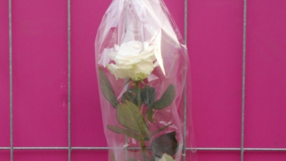 Eine Rose an der Absperrung erinnert an das Unglück. © Foto: Hinz