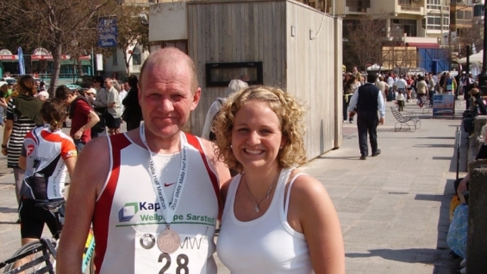 Zum zehnten Mal schnürt Georg Feldiek auf Malta seine Laufschuhe. Begleitete ihn 2008 seine Tochter Janina (Foto), fährt dieses Jahr seine Frau Frieda mit. © Foto: privat