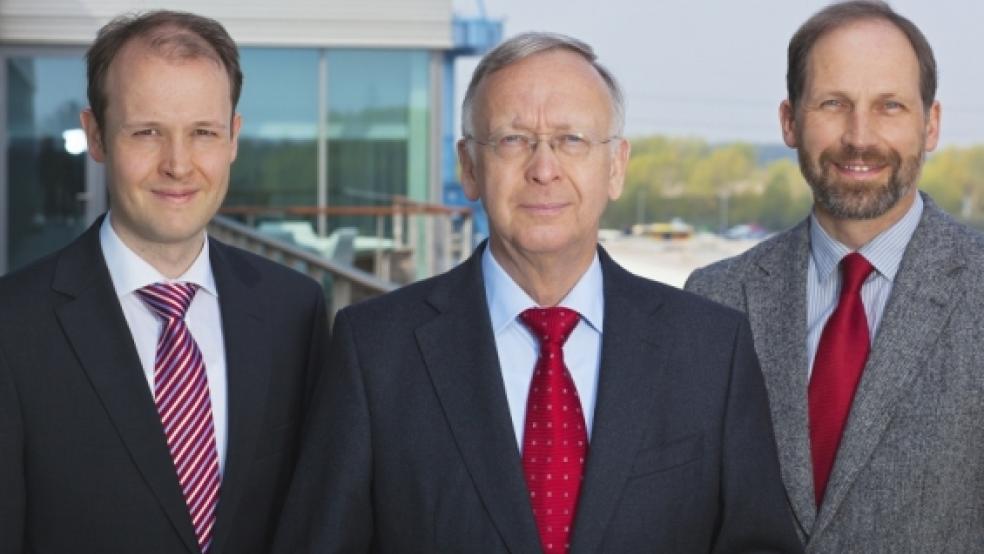 Die neue Troika an der Unternehmensspitze der Meyer Werft: (von links) Dr. Jan Meyer, Bernard Meyer und Lambert Kruse. © Meyer Werft