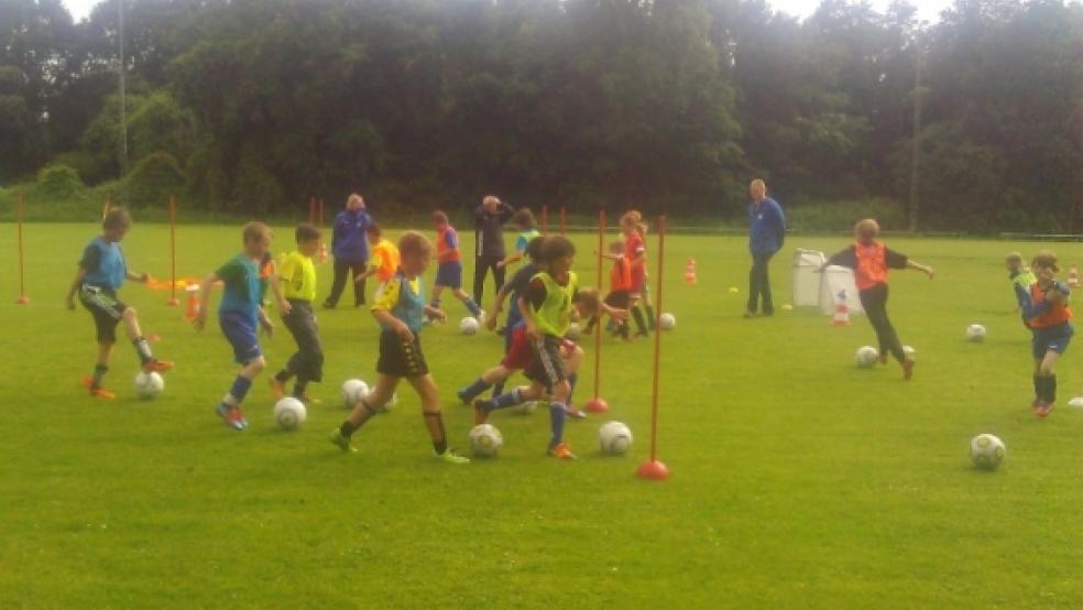 DFB-Training in Möhlenwarf: Das DFB-Mobil machte am vergangenen Freitag bei den Sportfreunden Halt. © Foto: privat