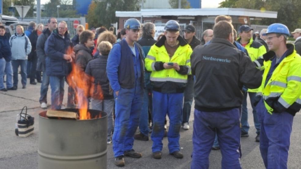 Bei Demonstrationen hatten Siag-Mitarbeiter in der vergangenen Woche und am Montag für den Erhalt ihrer Arbeitsplätze mobil gemacht. Jetzt hat das Unternehmen Insolvenz angemeldet. © Wilken (EZ)