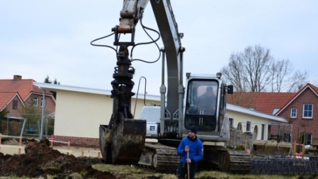 Baustart an der Krippe