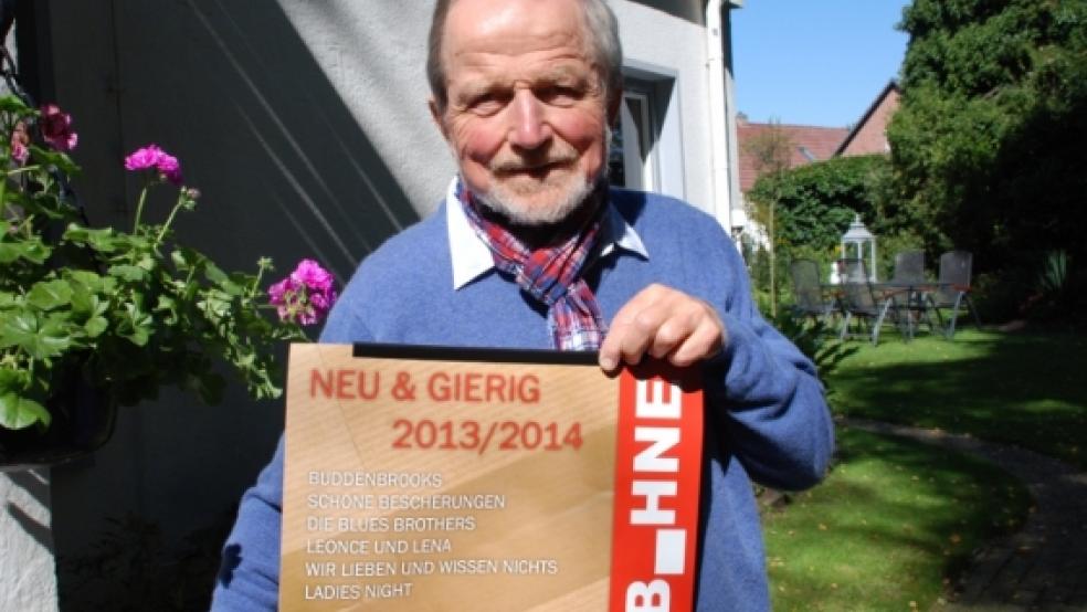 »Neu & Gierig« - mit diesem Slogan wirbt die Landesbühne auch auf den aktuellen Plakaten für ihre neue Spielzeit. Fritz Wessels stellte die sechs neuen Theaterstücke vor.  © Hoegen