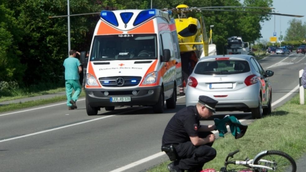 Mit einem Rettungshubschrauber wurde die achtjährige Kristin nach dem Unfall am 4. Juni dieses Jahres ins Krankenhaus gefahren. © Foto: Bruins