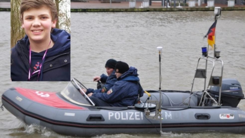 Taucher suchten gestern im Leeraner Hafen nach Christoph Hackmann (kleines Bild) aus Oberlangen.  © Wolters/privat