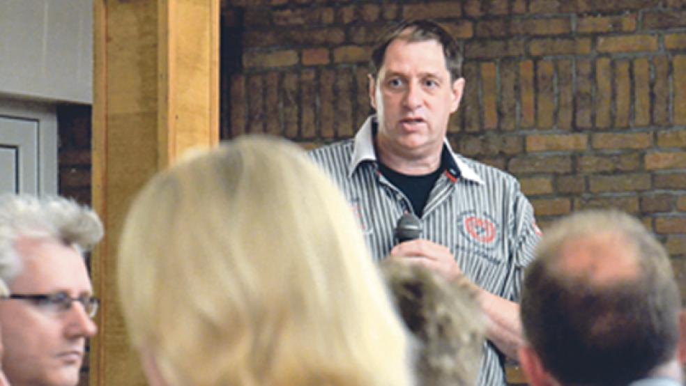 Rolf Fimmen (Mitte) ist der erste Vorsitzende des neugegründeten Ausschusses für Frauen- und Mädchenfußball in Ostfriesland und leitete das Treffen. © Foto:Wübbena