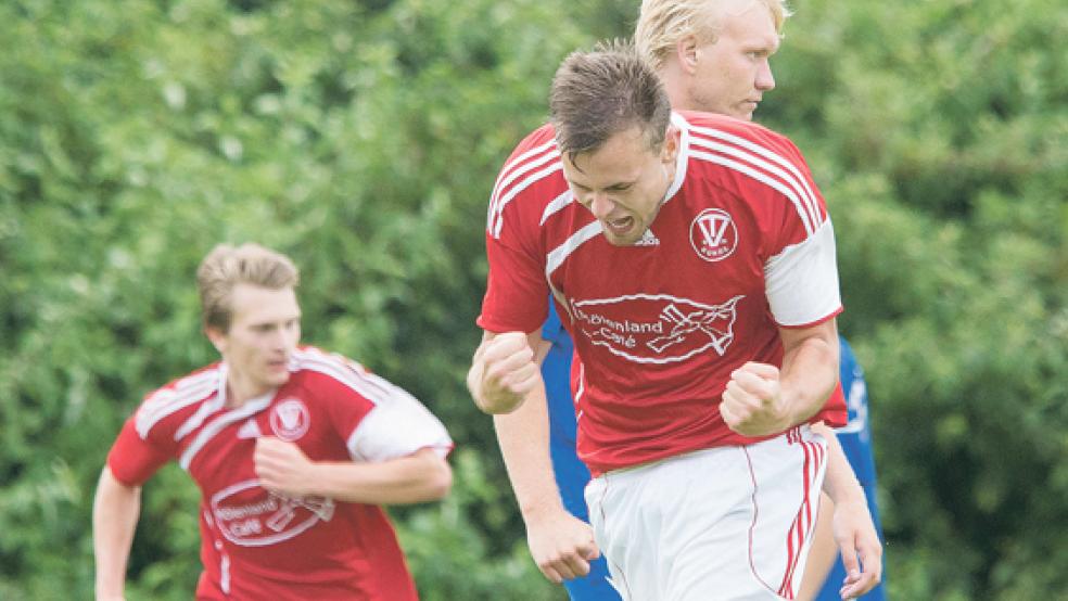 Siegesschrei: Bundes Ingo Willems lässt seiner Freude nach seinem Treffer zum 2:1 freien Lauf. © Foto: Mentrup