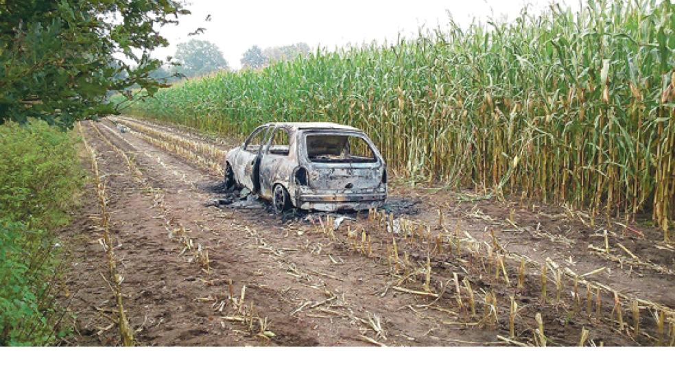 In diesem ausgebrannten Opel Corsa wurde gestern ein Leichnam entdeckt. © Foto: Feuerwehr