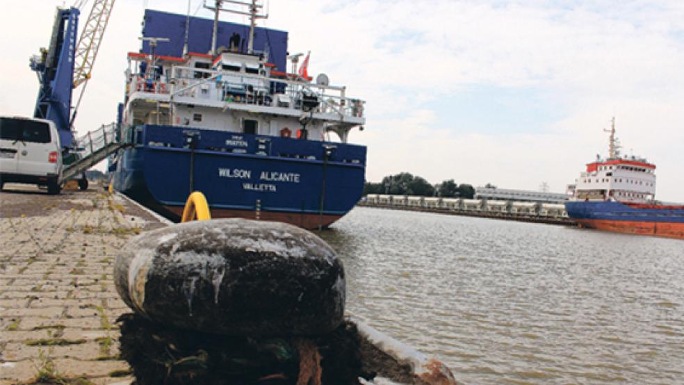 Der Hafenumschlag in Papenburg hatte auch in 2014 seinen Schwerpunkt in der reinen Seeschifffahrt. Diese erreichte mit 491.813 Tonnen an umgeschlagenen Gütern ein immer noch gutes Niveau. © Foto: Abbas /Stadt Papenburg