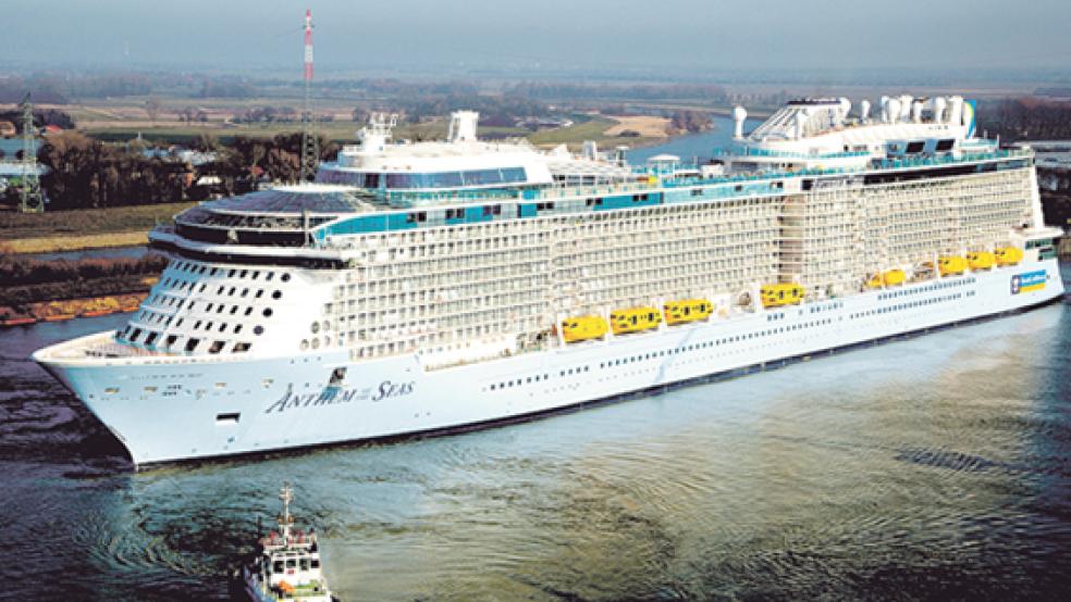 Die »Anthem of the Seas« soll am kommenden Mittwoch durch die Ems überführt werden. © Foto: Meyer Werft