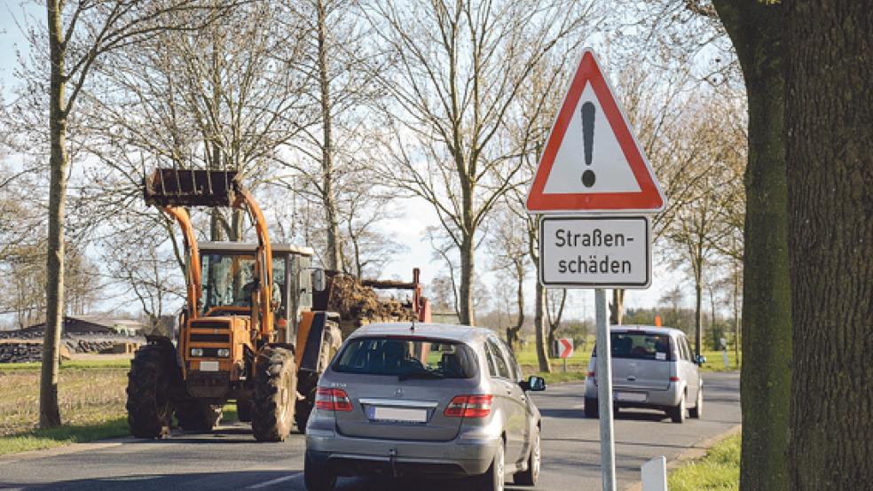 Neue Fahrbahn, neuer Radweg: Voraussichtlich ab Herbst soll die Landesstraße 31 zwischen Weener und Stapelmoor ausgebaut werden. © Foto: Hanken