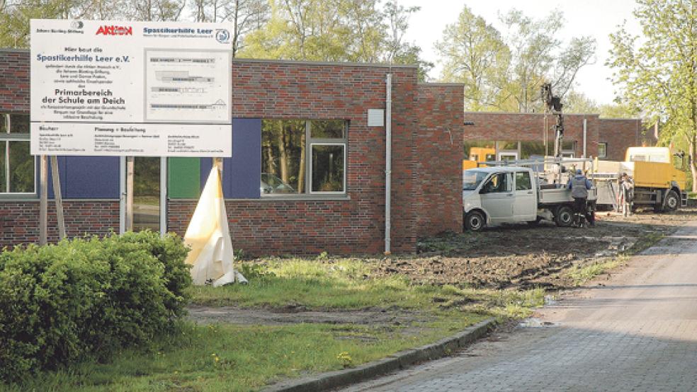 Der Neubau der Förderschule in Bingum soll in der kommenden Woche mit Leben erfüllt werden. © Foto: Szyska