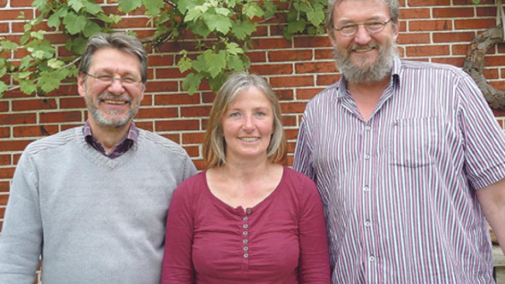 Der neue NABU-Vorstand: Rafael Gil Brand, Agnes Ratering und Edzard Busemann, es fehlt Kassenwart Stefan Waltemathe. © Foto: privat