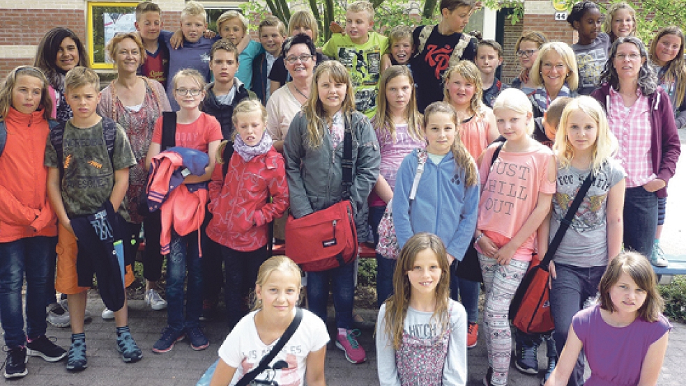 Die Schülerinnen und Schüler aus Weener mit ihren niederländischen Gastgebern in Slochteren. © Foto: privat