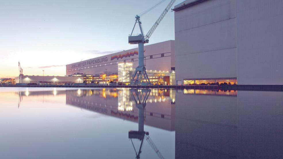 Der Sitz der Meyer Neptun GmbH, unter deren Dach die Papenburger Meyer Werft (Foto) und die Rostocker Neptun Werft firmieren, soll nach RZ-Informationen von Rostock nach Luxemburg verlegt werden. © Foto: Meyer Werft