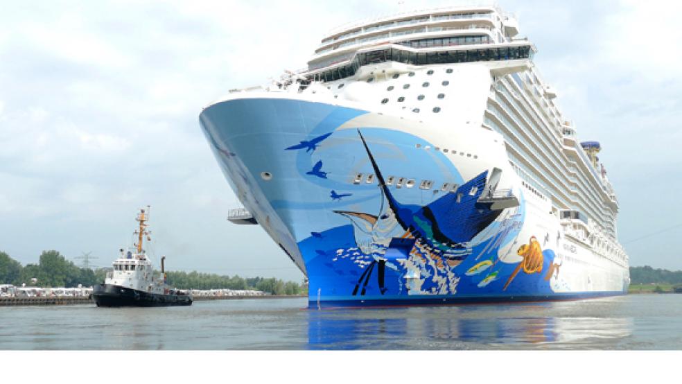 Der neue Kreuzfahrer »Norwegian Escape« verließ am Sonnabend das überdachte Baudock der Meyer Werft. © Foto: Meyer Werft