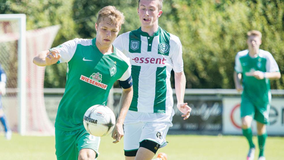Vor neun Tagen spielten die A-Junioren von Bremen und Groningen in Bunde, Dienstag folgen die B-Junioren. © Foto: Mentrup