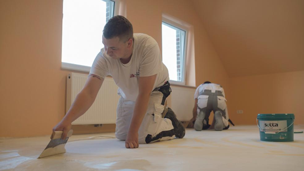 Im Dachgeschoss der Grundschule Dollart laufen abschließende Arbeiten. Drei neue Räume entstehen dort. © Fotos: Klemmer