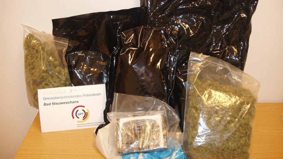 Die beschlagnahmten Drogen haben einen Schwarzmarktwert von insgesamt 145.000 Euro. © Foto: Bundespolizei