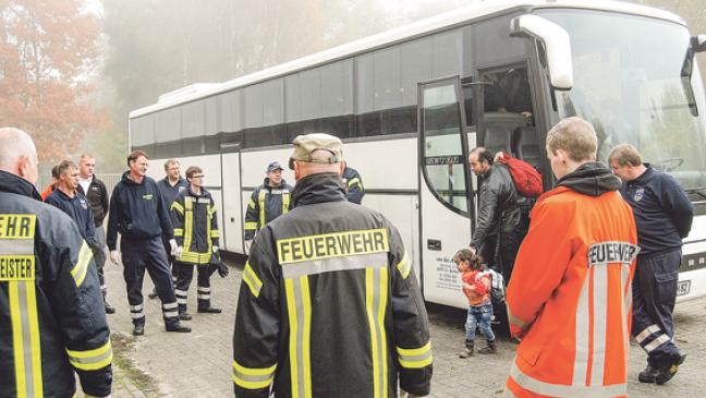 Ankunft von 44 Flüchtlingen