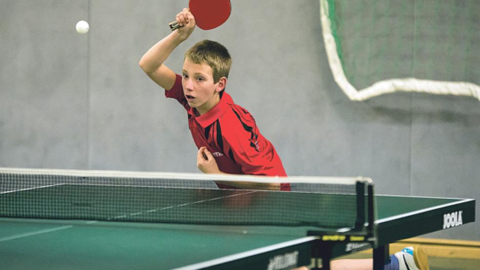 Voller Einsatz: Die jungen Talente des TV Bunde geben in ihren Spielen alles. Jarno Theile ist einer der Nachwuchsspieler des Vereins. © Fotos: Mentrup