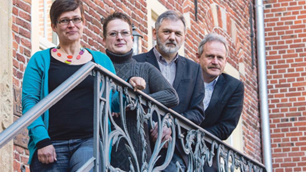 Die Inklusion im Sport treiben Sabine Kasimir (Volkshochschule Leer), Dr. Anke Hartwig (Lebenshilfe Leer), Hans-Hinrich Vervoort (Landkreis Leer) und Jörg Kromminga (Kreissportbund Leer) voran. © Foto: Mentrup