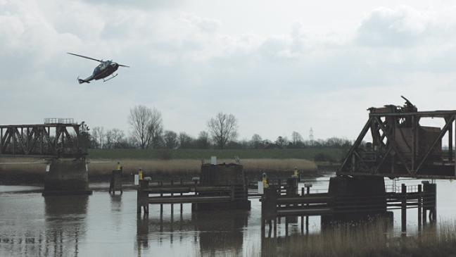 Hubschrauber statt Fähre über die Ems