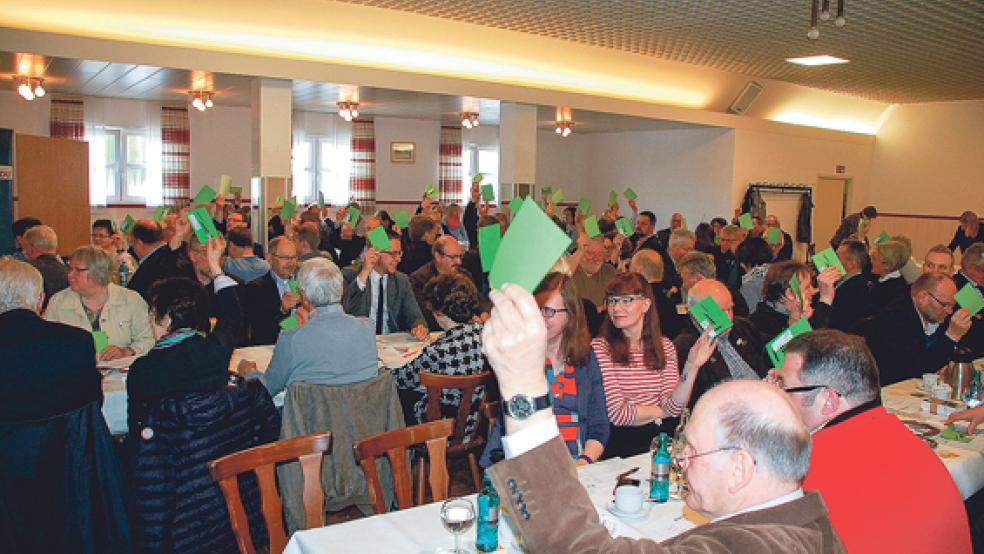 68 Kreistags-Kandidaten hat die CDU am Sonnabend für den Landkreis Leer nominiert. Für jeden der fünf Wahlbereiche gab es eine gesonderte Abstimmung.  © Foto: Thorweger