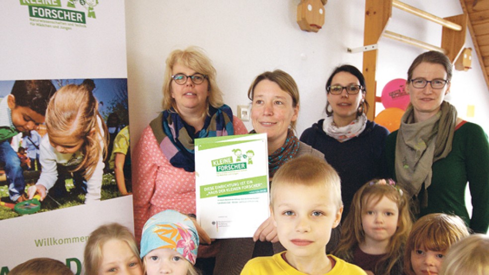 Die Freude bei den Kindern und dem Team des Kindergartens Collinghorst über die Zertifizierung war groß. © Foto: Landkreis