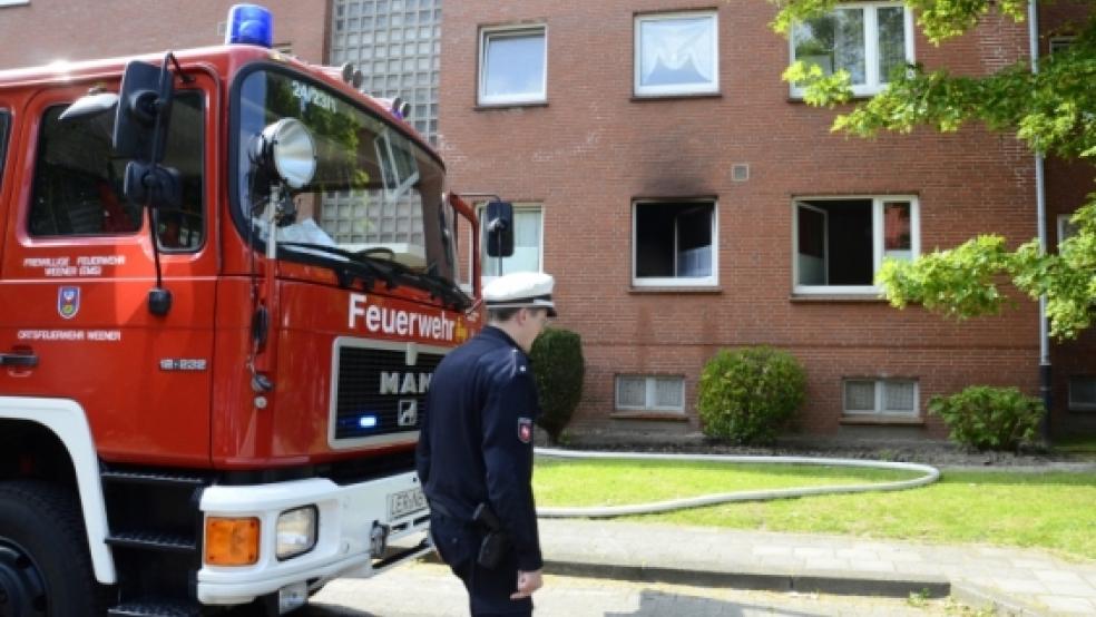 Die Feuerwehr Weener hatte den Küchenbrand schnell unter Kontrolle. © Foto: de Winter