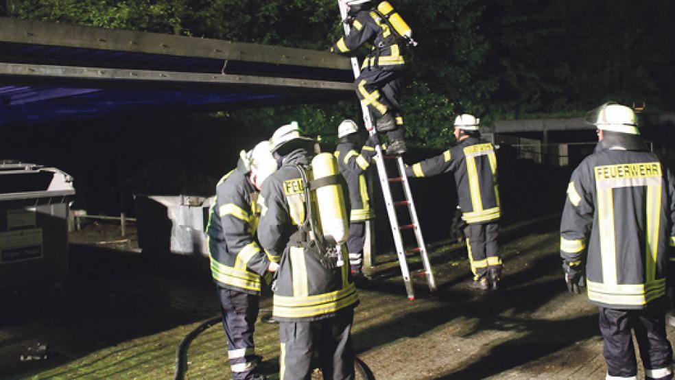 Die Feuerwehr Weener war mit zwei Fahrzeugen und 15 Einsatzkräften vor Ort. © Foto: Rand