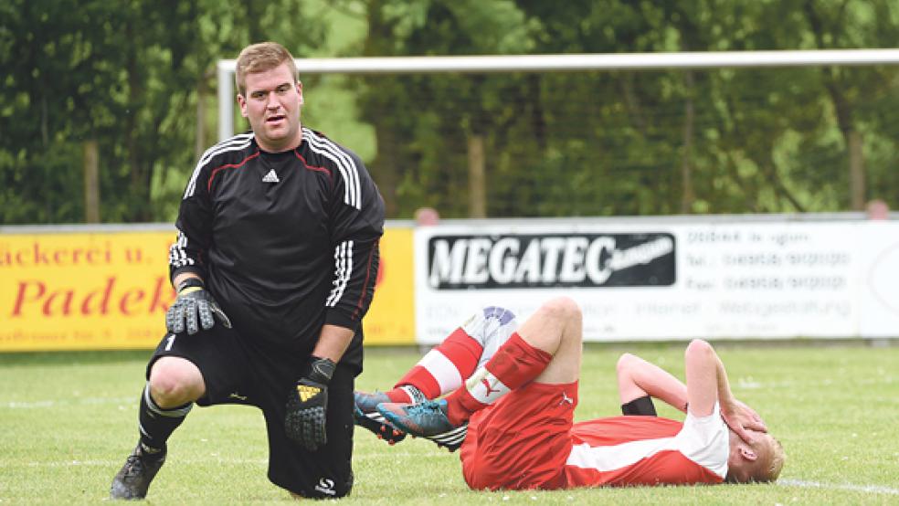 Lange Gesichter in Jemgum: Nach dem 0:4 gegen Völlen II konnten Jens Diddens (links) und Andre Hilbrands ihren Frust nicht verbergen. © Foto: Bruins