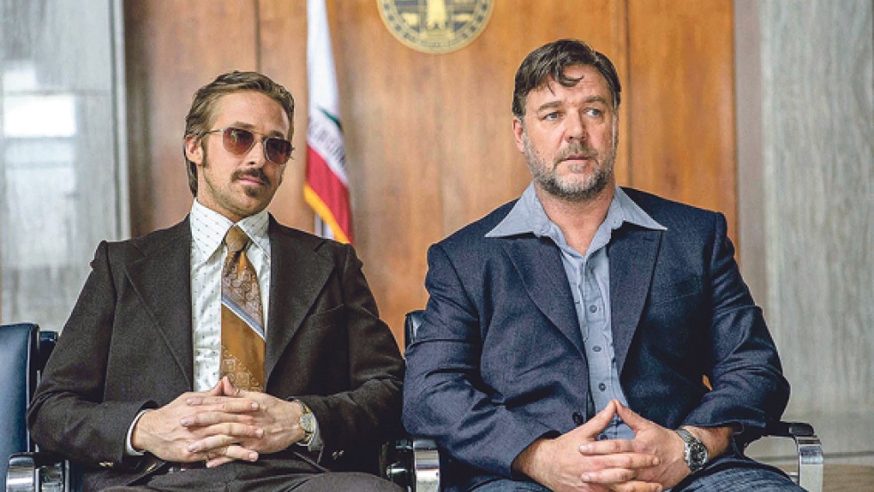 Obwohl sie sich nicht grün sind, müssen Jackson Healy (Russell Crowe) und Holland March (Ryan Gosling) miteinander kooperieren. © Foto: Concorde Film