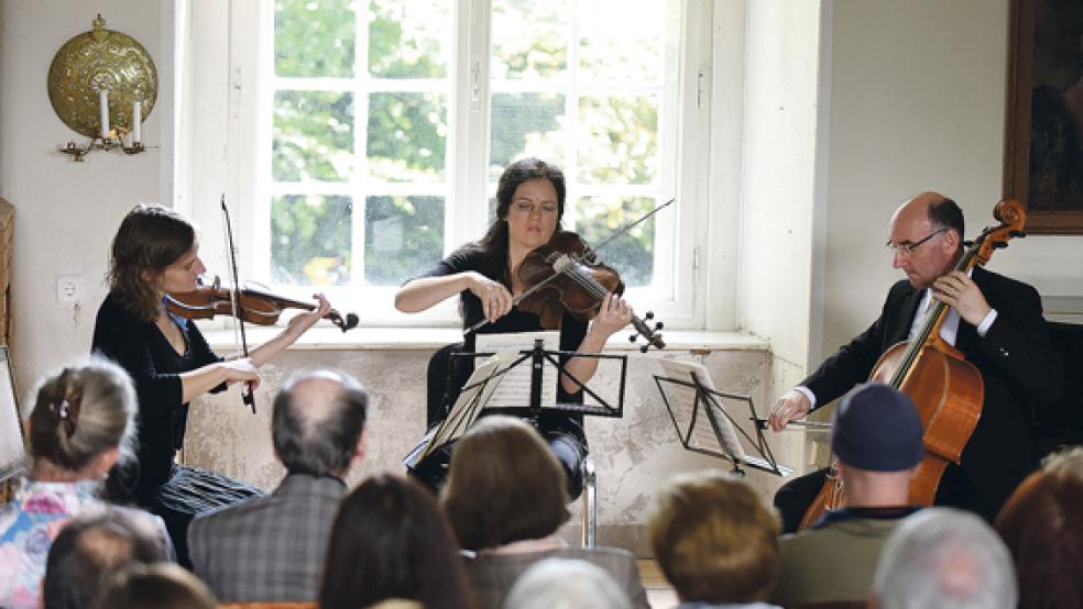 Das Streichtrio von Dmitri Sitkovetsky bei seinem Auftritt in der Haneburg. © Foto: privat