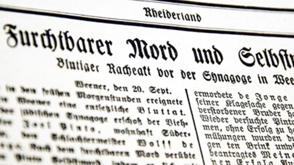 In ihrer Ausgabe vom 30. September 1933 berichtete die RZ umfangreich über die grausame Bluttat am Morgen. Die Zeitung erschien damals noch am Mittag. © Fotos: Hanken