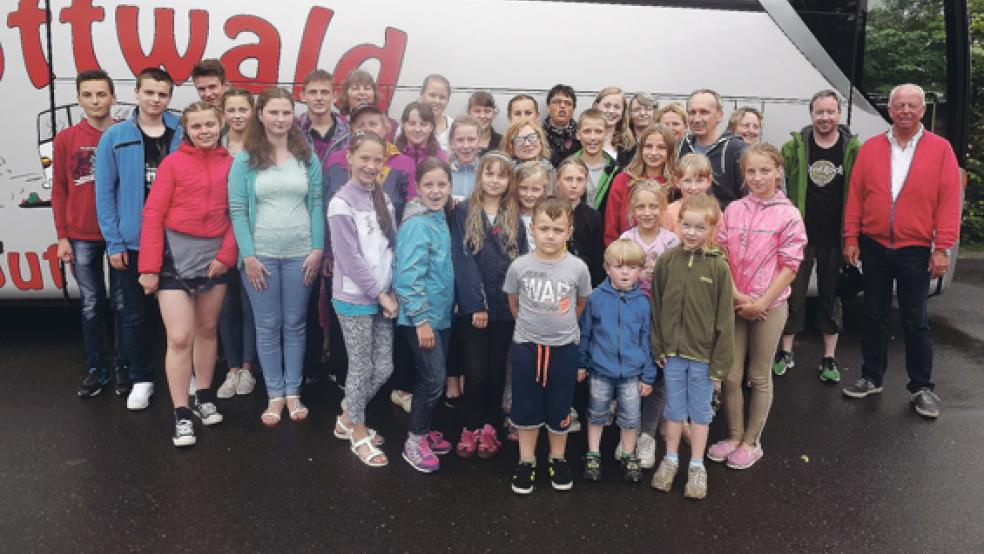 Viel Spaß hatten die jungen Gäste aus Weißrussland bei ihrem Ausflug nach Jaderberg. © Foto: privat