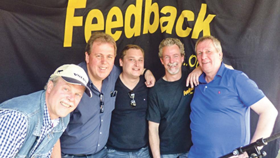 Die Band »Feedback« wird am Freitag, 19. August, ab 20 Uhr auf dem Vorplatz der Mühle Wichers in Stapelmoor zu Gast sein. © Foto: privat