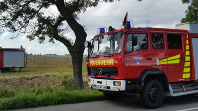 Stoppelfeld in Dollart fängt Feuer