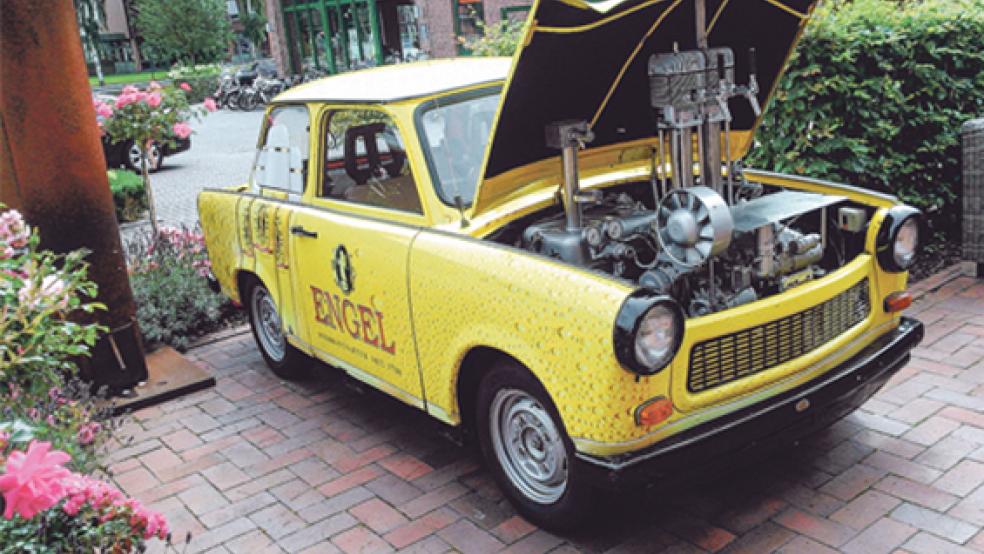 Ein besonderer »Kraftstoff«: Der Trabant der Brauerei Engel aus Crailsheim, die ebenfalls beim Bierfest vertreten ist, beherbergt eine Zapfanlage.  © Foto: privat