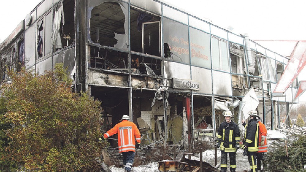 Ein Bild der Verwüstung bot sich am 27. Dezember 2010 nach der Explosion im Elysee-Palast in Ostrhauderfehn. © Foto: Archiv