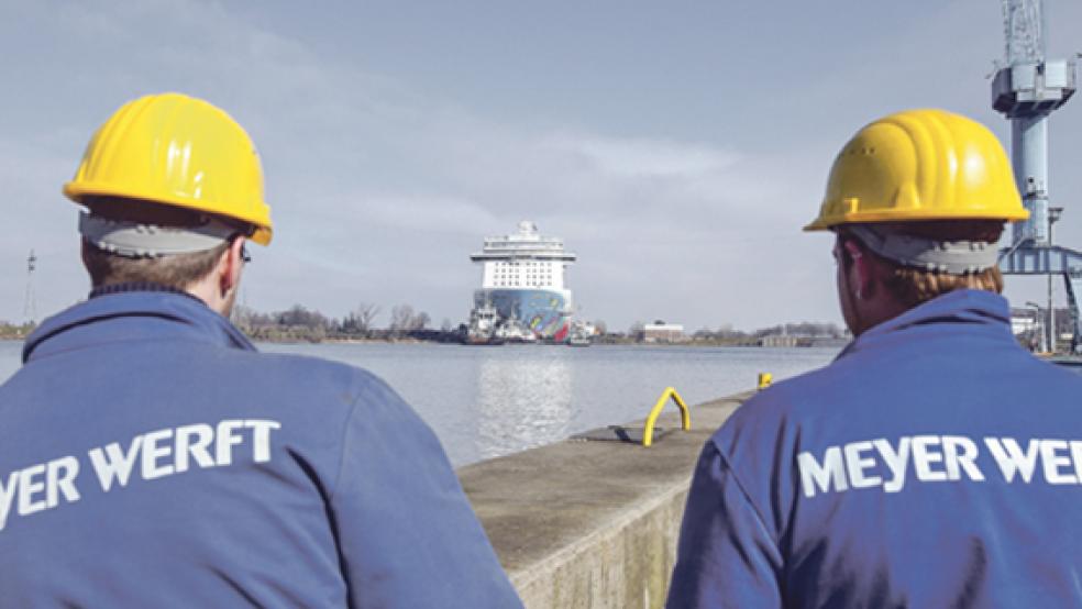 Auf der Meyer Werft in Papenburg soll ab Frühjahr 2020 ein Kreuzfahrtschiff für die britische Reederei P&O gebaut werden. © Foto: Meyer Werft
