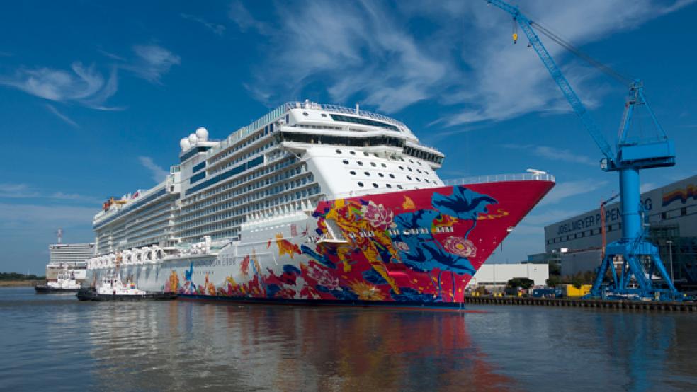 Die »Genting Dream« wird Papenburg wohl am Wochenende nach dem 15. September verlassen. © Foto: Meyer Werft
