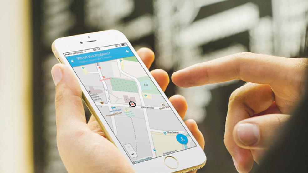 Bisher sind 115 Probleme, Mängel oder Schäden in Weener per Smartphone-App der Stadtverwaltung gemeldet worden. © Foto: Stadtverwaltung Weener