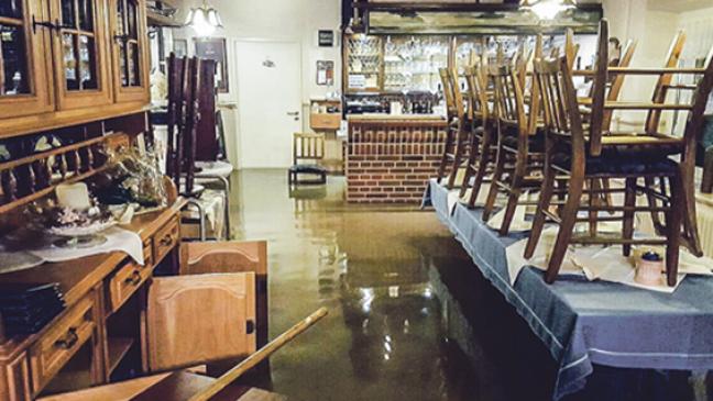 Ems flutet erneut Gaststätte am Hafen