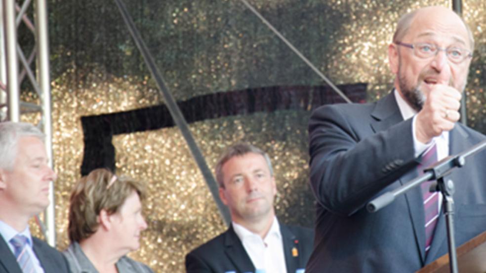 Neuer Hoffnungsträger der SPD: Martin Schulz. Hier bei seinem Besuch im August in Leer. © Archivfoto: Hanken