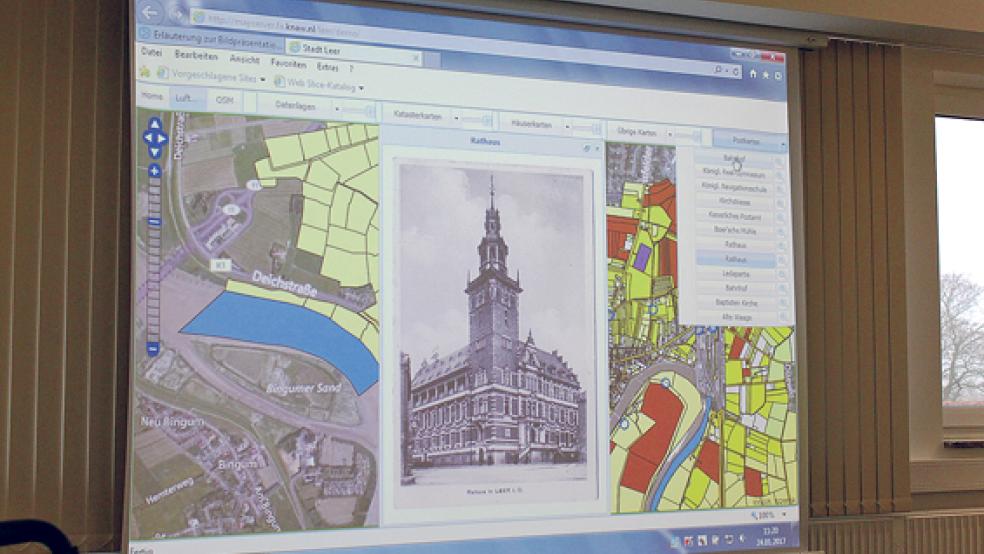 Leeraner Altstadtansichten: So sieht ein Beispiel von der HIGIS-Internetseite aus.  © Foto: Jürgens