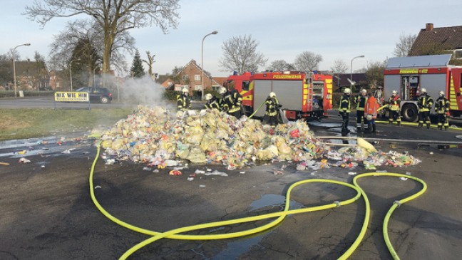 Müllwagen gerät in Brand