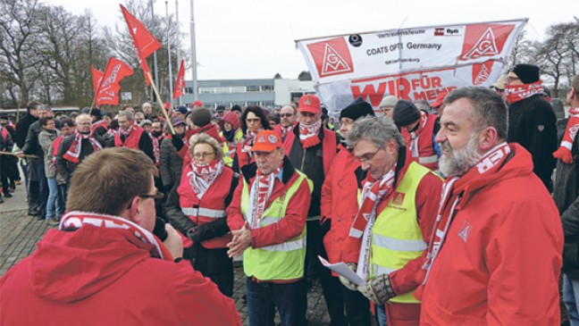 Warnstreik bei Coats Opti