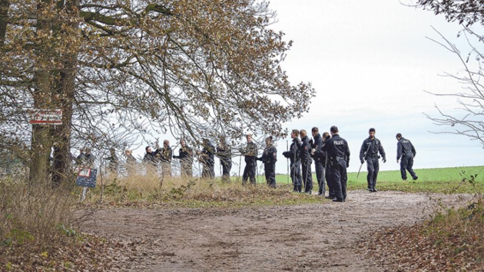 Suchaktion nach Gerda Basse im Landkreis Harburg im November 2016. Gefunden wurde die Leiche der Bingumerin im benachbarten Kreis Seevetal.  © Archivfoto: Kreiszeitung Wochenblatt/Marquardt 