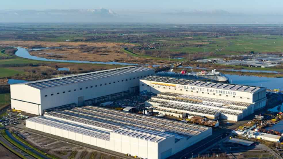 Durch die Verlegung der Rheiderlandstraße soll auch eine spätere Erweiterung der Meyer Werft möglich werden. © Foto: Meyer Werft